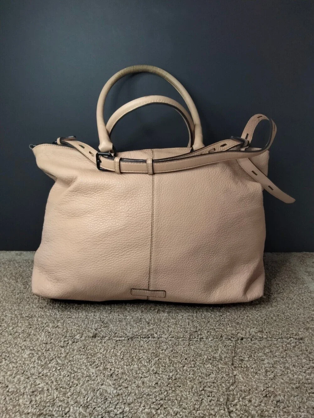 Rebecca Minkoff Regan Satchel Leather Pale Blush Pink Purse Bag Top Handle Tote